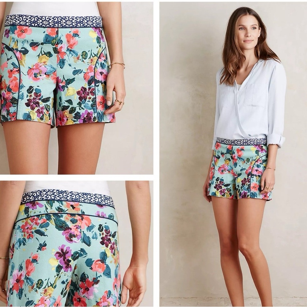 CARTONNIER Floral Women's Shorts By Anthropologie. Summertime, beach vacation